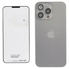 Back Glass With Steel Plate With Wireless NFC Charging MagSafe Magnet & Flashlight Flex Compatible For IPhone 15 Pro Max (Genuine OEM) (Natural Titanium) - Apple iPhone 15 Pro Max